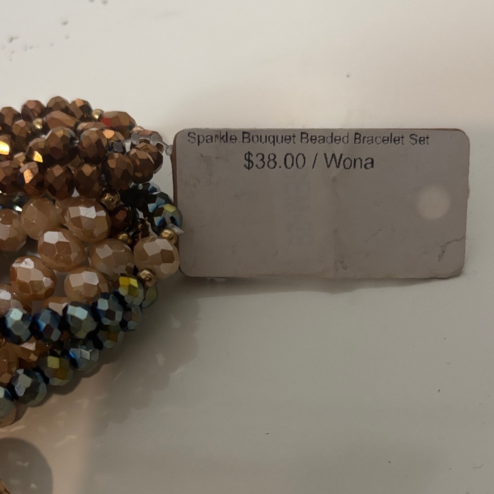 Bach Beaded set of 7 stretch bracelets with charms. NWT - Picture 3 of 15